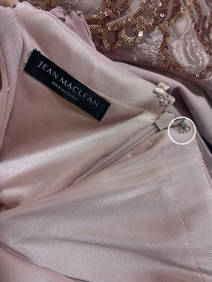 JEAN MACLEAN ジャンマクレーピンク刺繍マーメイド ロングドレス