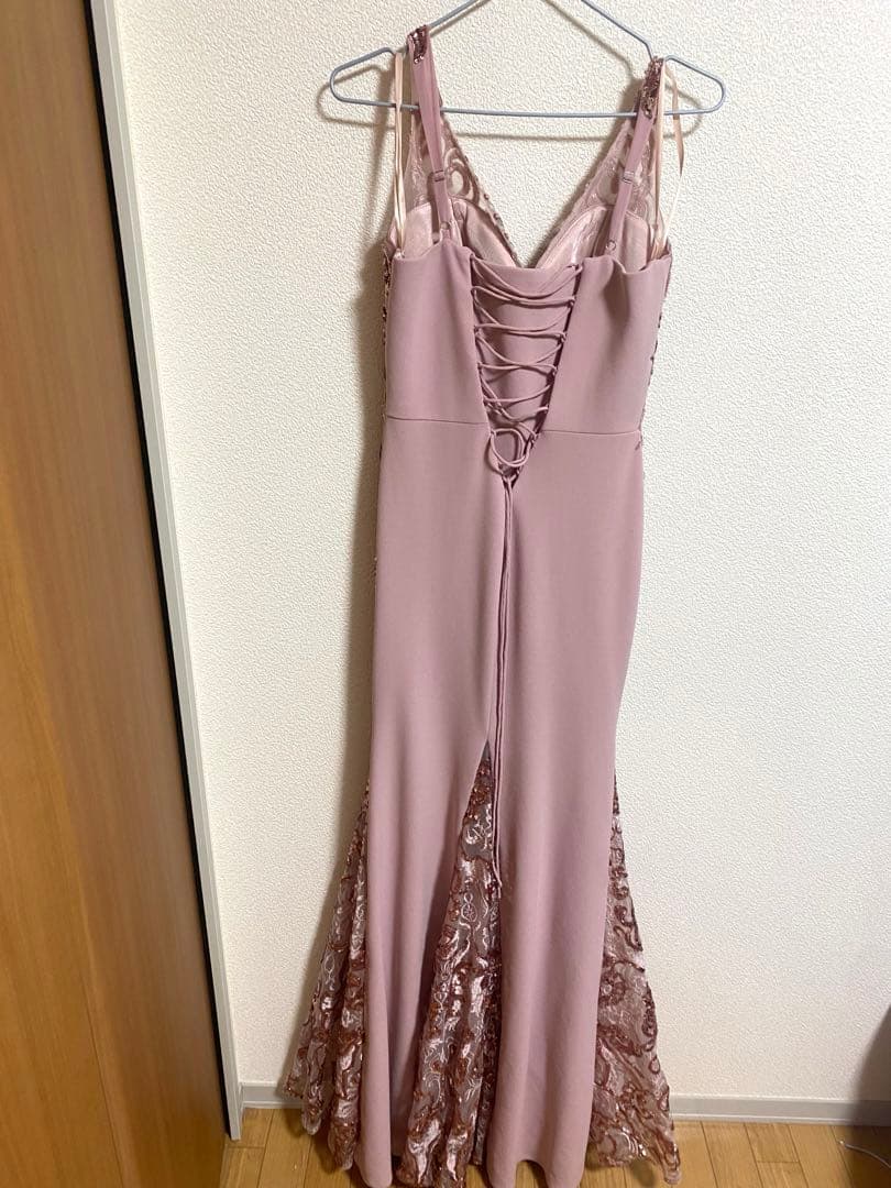 JEAN MACLEAN ジャンマクレーピンク刺繍マーメイド ロングドレス