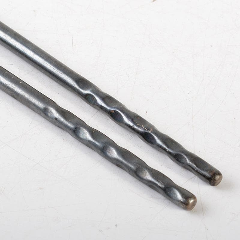 m 茶道具　竹影堂　栄真造　南鐐　菊頭透火箸　共箱　C　6044