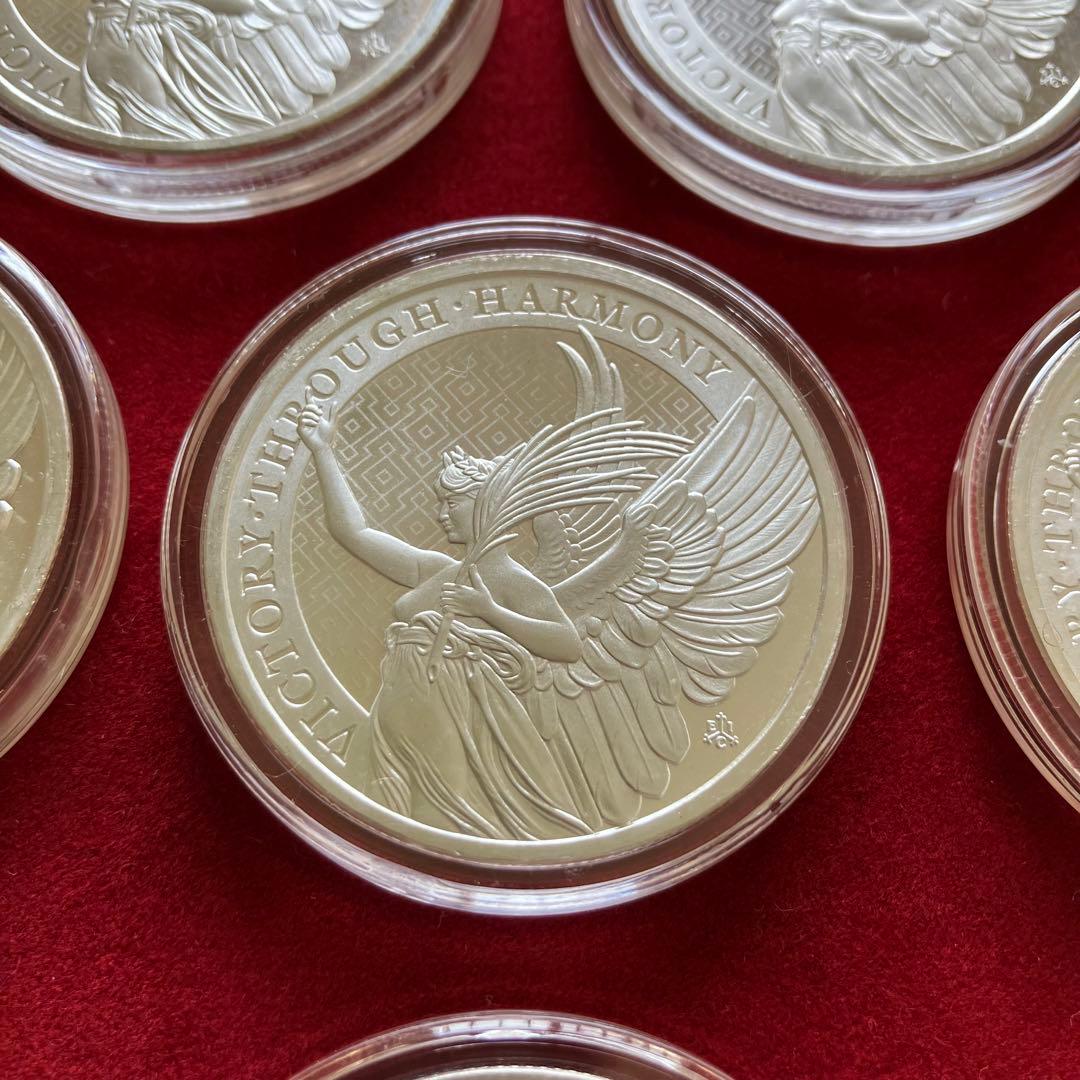 8枚◇アメリカ「セントヘレナ 女王の美徳・勝利 」1オンス 銀貨