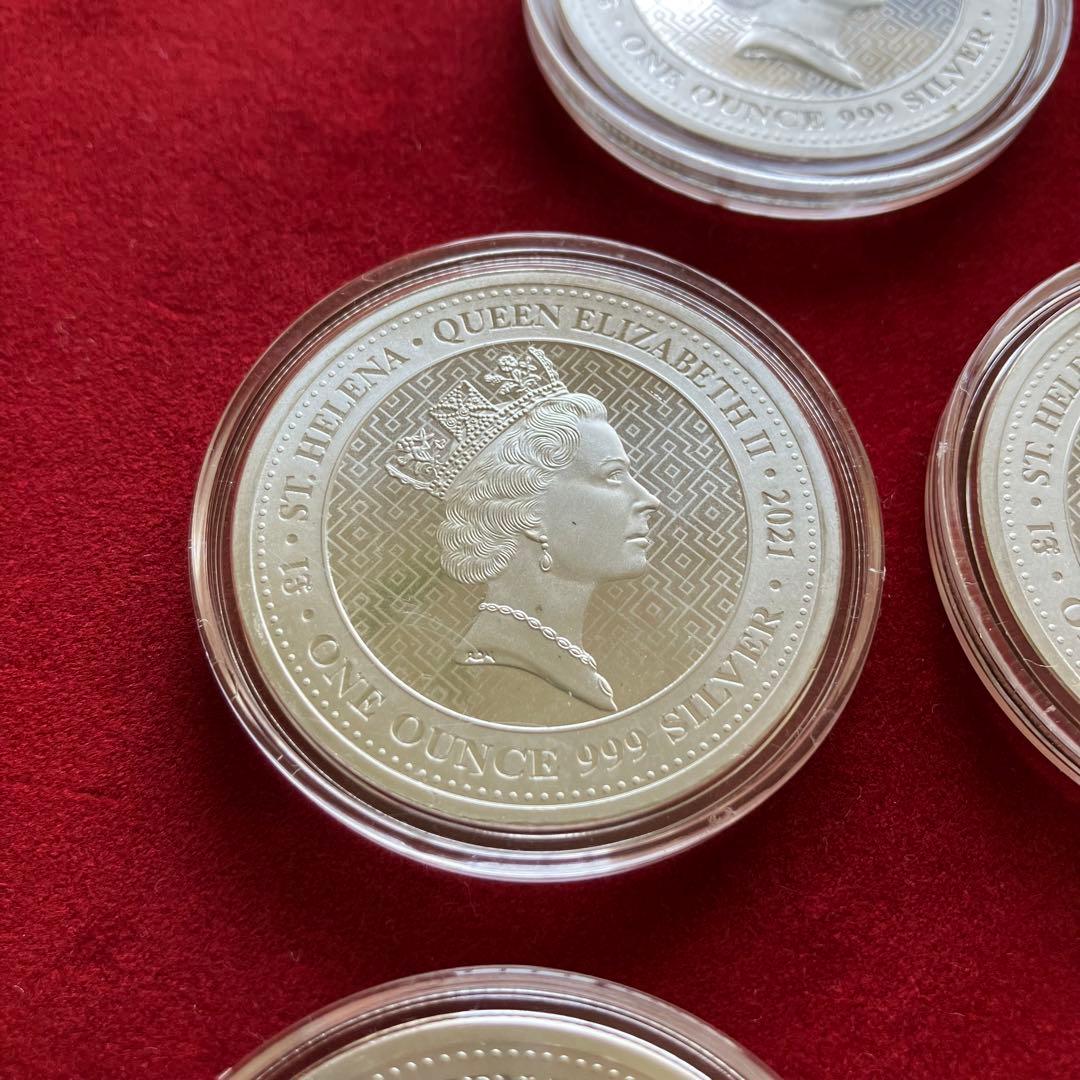 8枚◇アメリカ「セントヘレナ 女王の美徳・勝利 」1オンス 銀貨