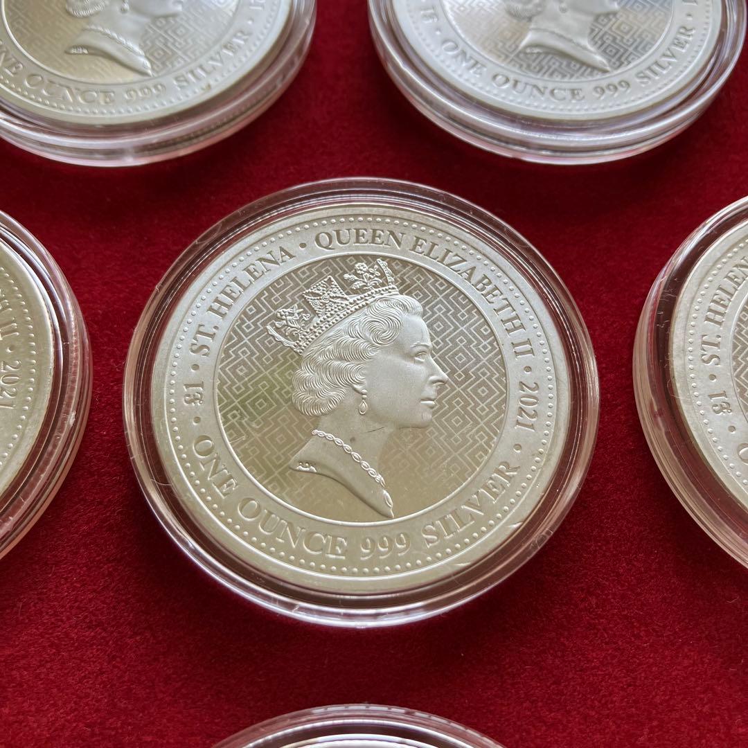 8枚◇アメリカ「セントヘレナ 女王の美徳・勝利 」1オンス 銀貨