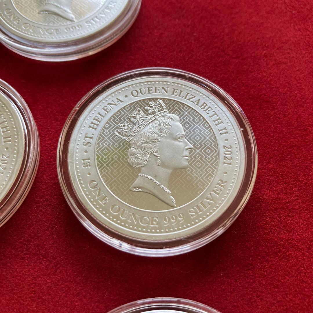 8枚◇アメリカ「セントヘレナ 女王の美徳・勝利 」1オンス 銀貨