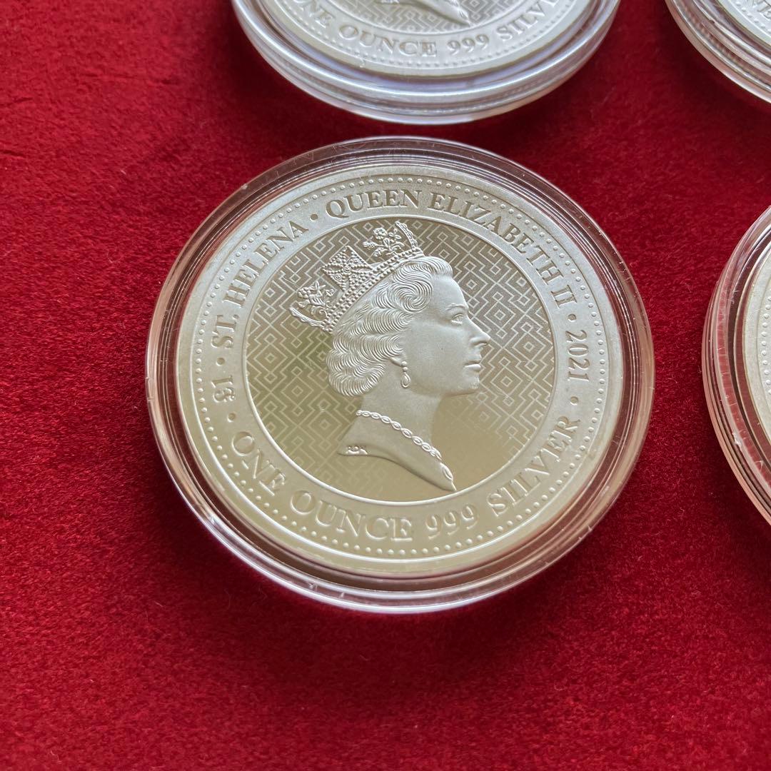 8枚◇アメリカ「セントヘレナ 女王の美徳・勝利 」1オンス 銀貨