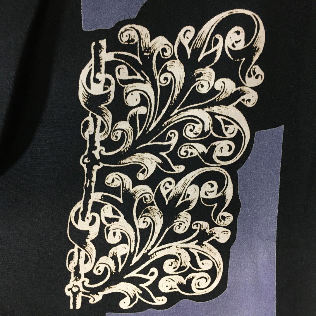 【個性派古着】長袖総柄デザインブルゾン　豪華刺繍入り　ヨーロピアン調　LL