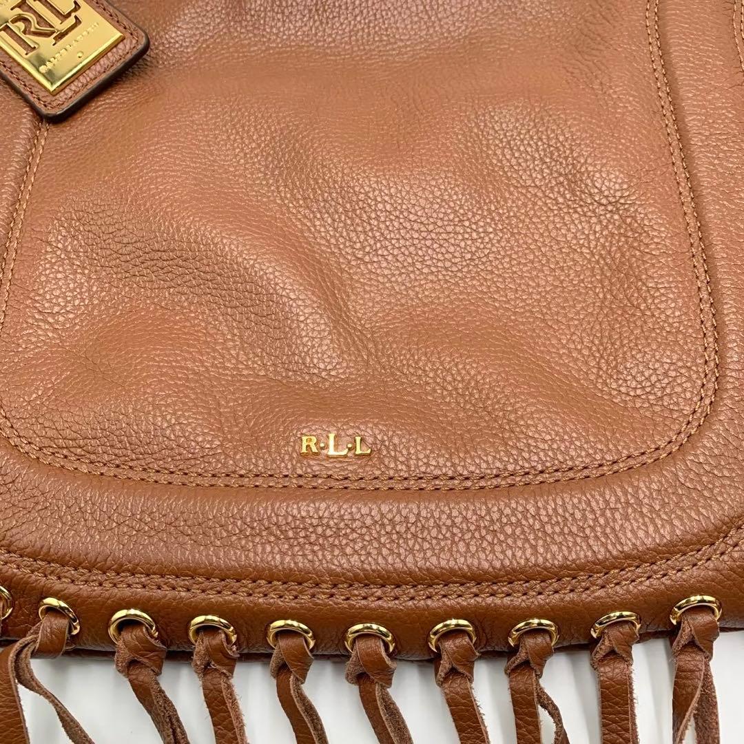 【極美品】LRL ローレンラルフローレン レザー ショルダーバッグ フリンジ