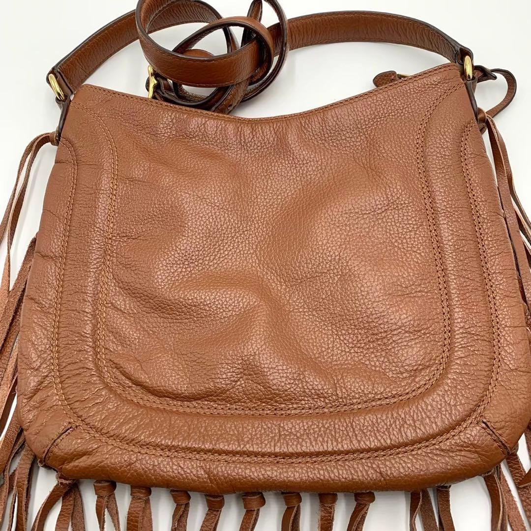 【極美品】LRL ローレンラルフローレン レザー ショルダーバッグ フリンジ