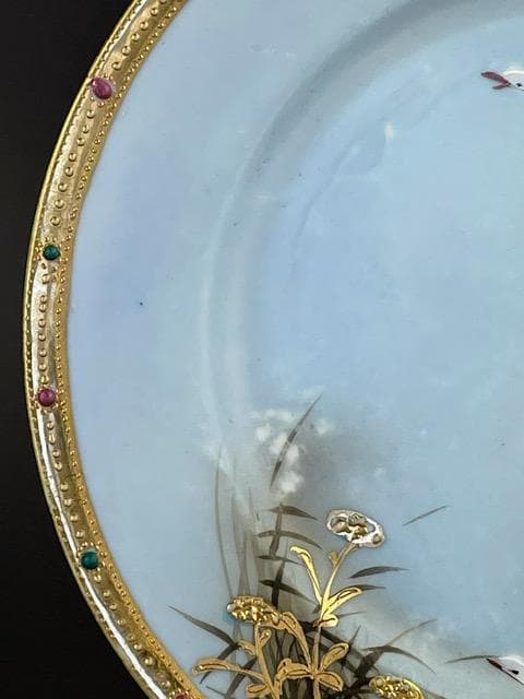 オールドニッポン 志水禄之助商店 21.9㎝ 白鳥 ガチョウ プレート 皿