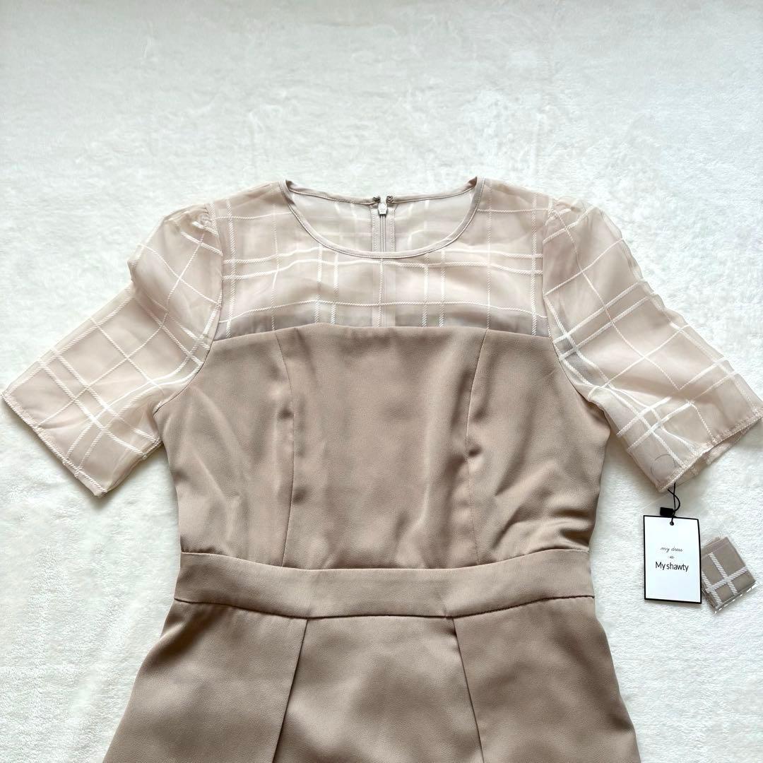 My shawtyドレス　パーティー　フォーマル　チェック　ペンシル　結婚式