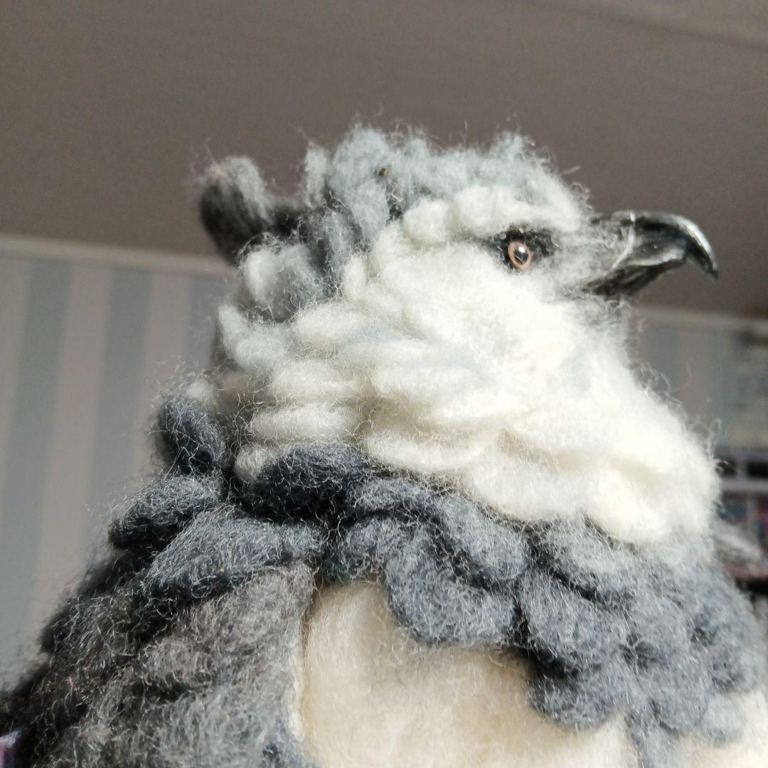 ハーピーイーグル オウギワシ 羊毛フェルト 鳥 ぬいぐるみ 鷹 鷲 猛禽類