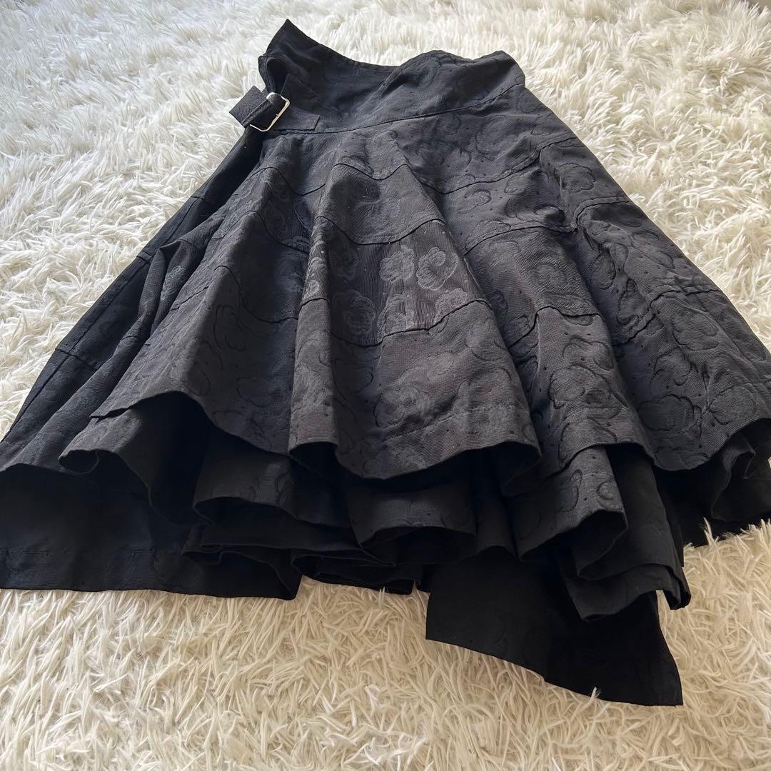希少✨トリココムデギャルソン 変形 アシンメトリー 総柄 立体 フレアスカート