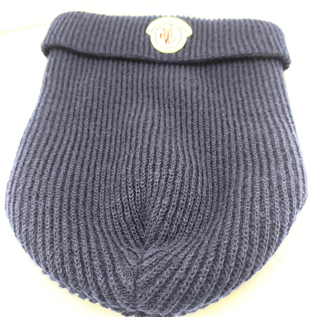 美品 モンクレール ニット 帽子 ネイビー 紺