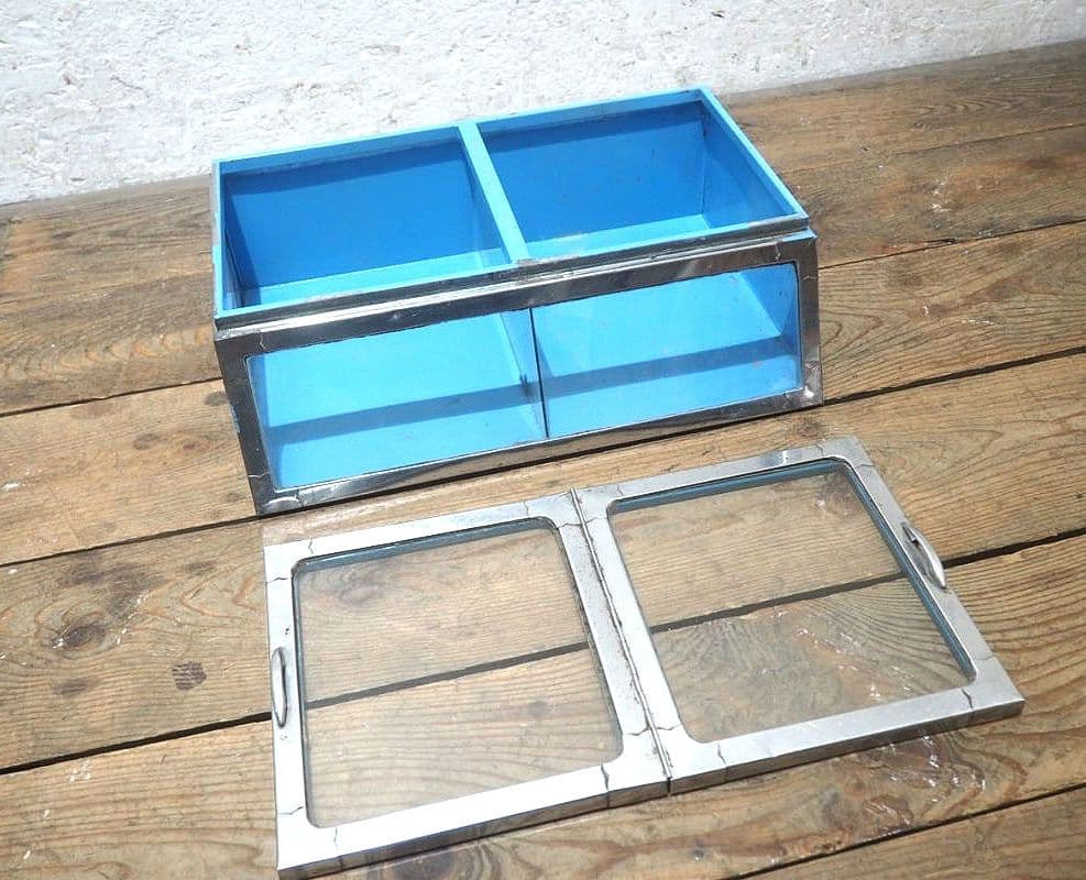 1328 昭和レトロな駄菓子屋のガラスケース　飾り棚　陳列棚　ビンテージ　古家具