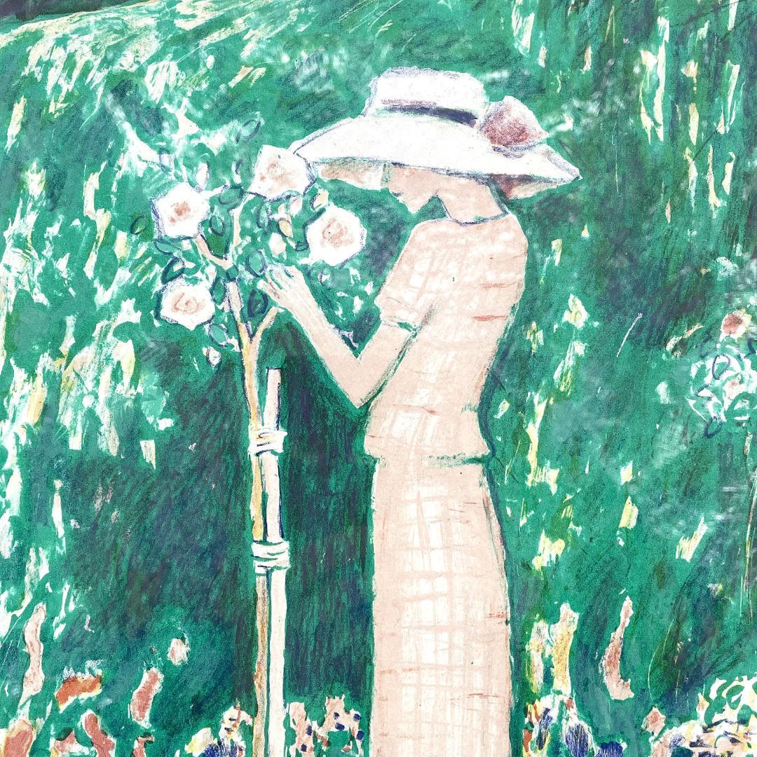 ジャン＝ピエール・カシニョール『バラの木 No.II』複製画 額装 1996年