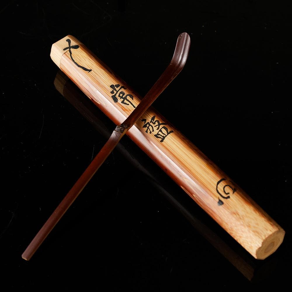 建仁寺 八代管長 竹田益州 煤竹 茶杓 高野宗陵作 銘 常磐 共筒 共箱 紙外箱