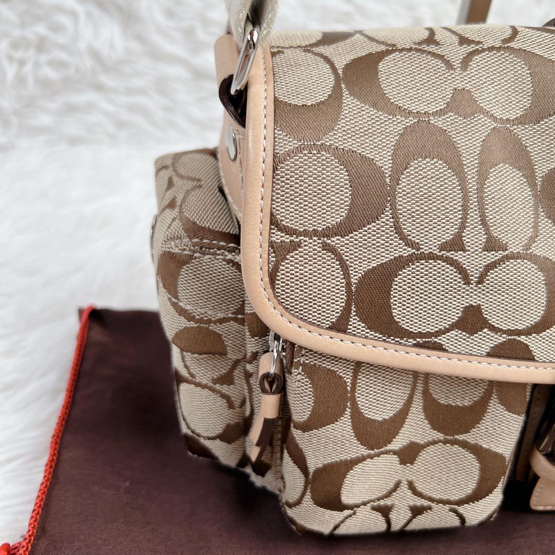極美品✨COACH ソーホー シグネチャー ショルダーバッグ ベージュ y2k
