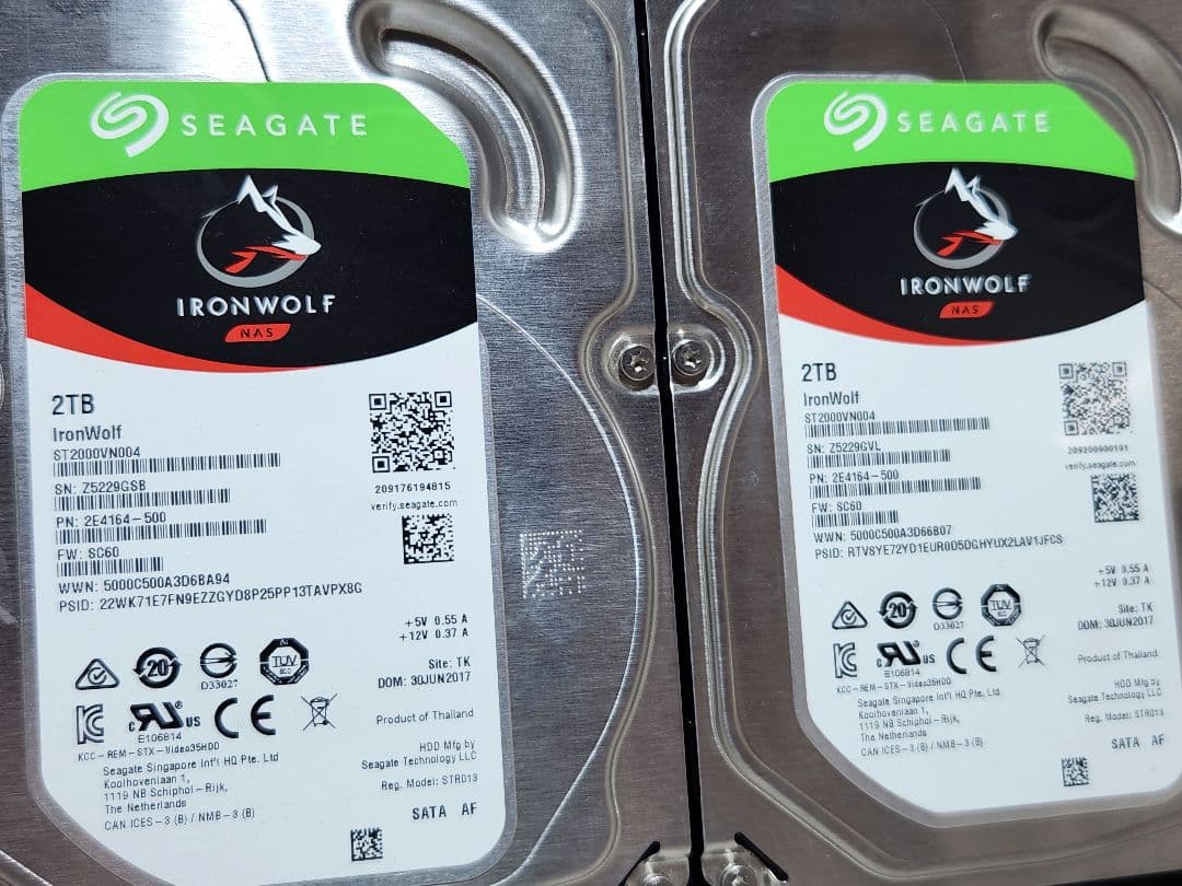 2点まとめ Seagate IronWolf 2TB NAS HDD 中古