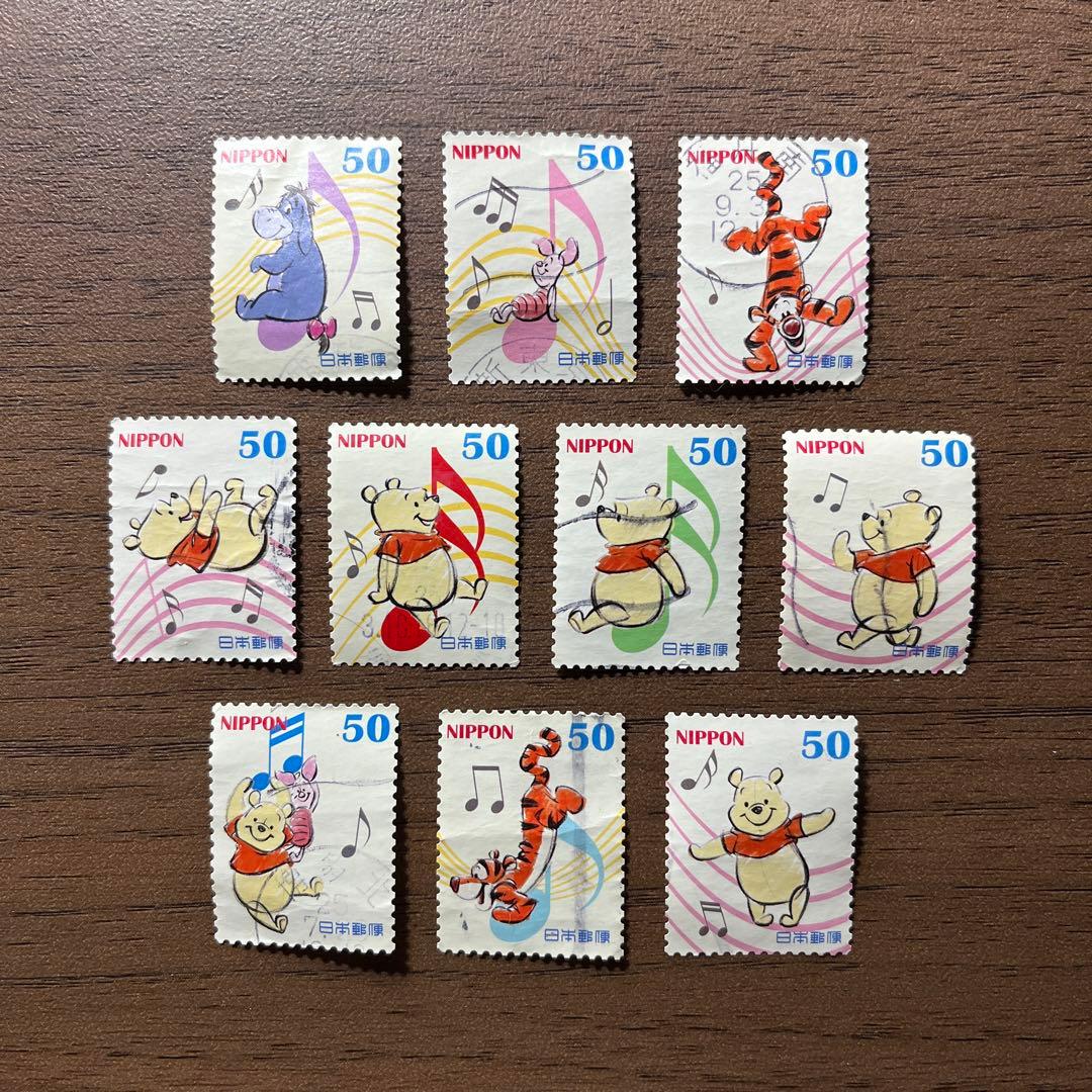 日本の古切手　プーさん ノート　10枚