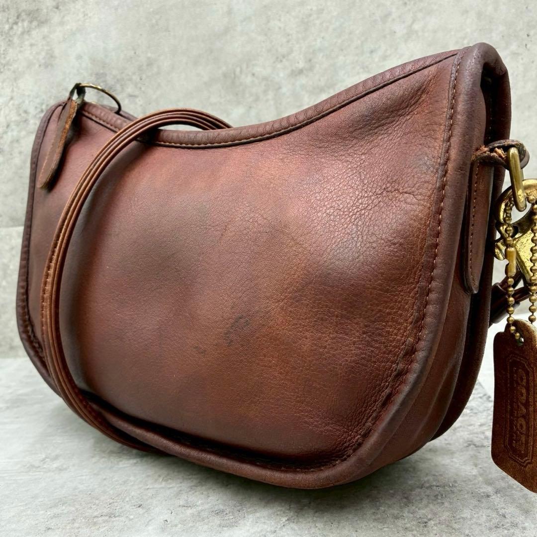 希少 良品 オールドコーチ ショルダーバッグ クロスボディ ハーフムーン レザー