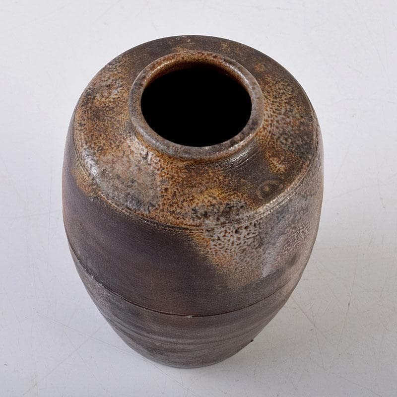 茶道具　備前焼　木村陶峰造　茶入　仕覆付　共箱　V　8750