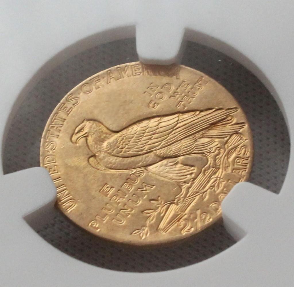 ハイジさん専用1929年 米国 インディアンヘッド＄2.5金貨 NGC MS61