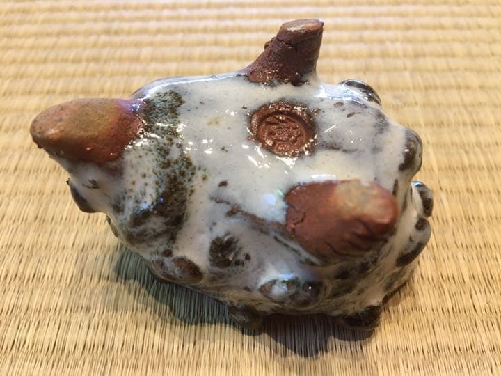 【美品】茶道具・蓋置・萩焼サザエ｜守繁徹造・共箱・共布・略歴付き