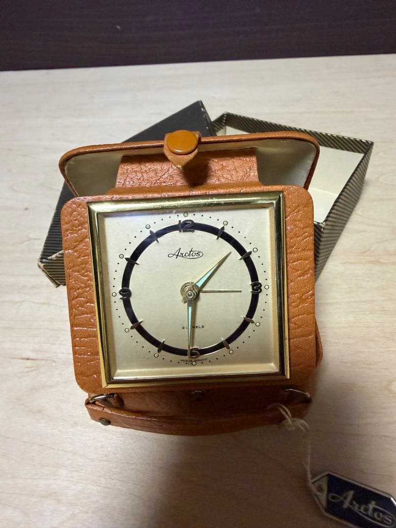 アンティーク 置き時計 Arctos ドイツ製 アラーム付き 手巻き 稼働品