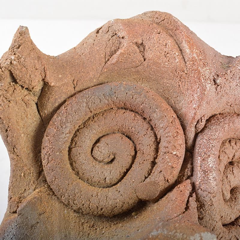 陶器製　顔像　壁飾　置物　在銘　共箱　C　R5914