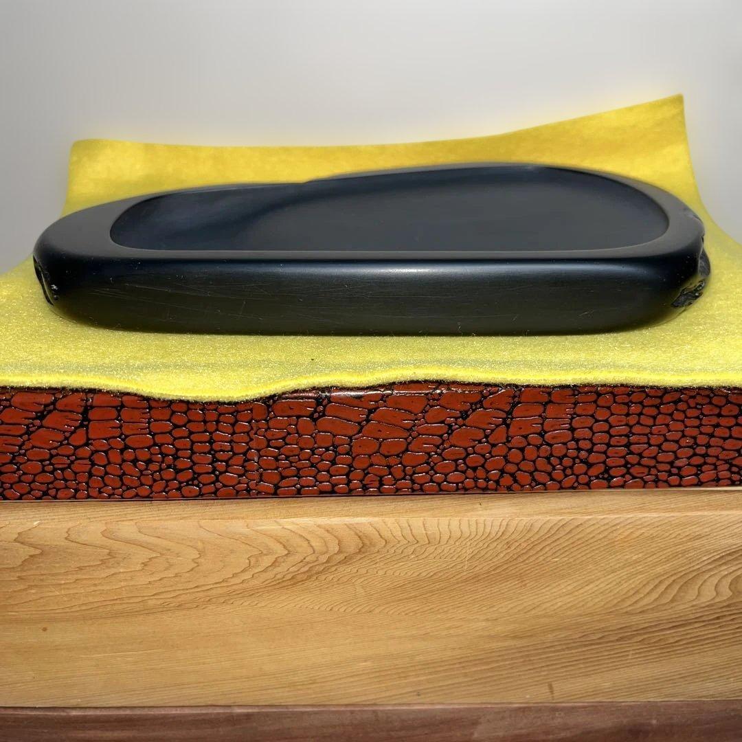 ⭕️希少　鍋倉龍渓石　新品美品　三代目　秀石　深澤秀教　20cm近い大型天然硯