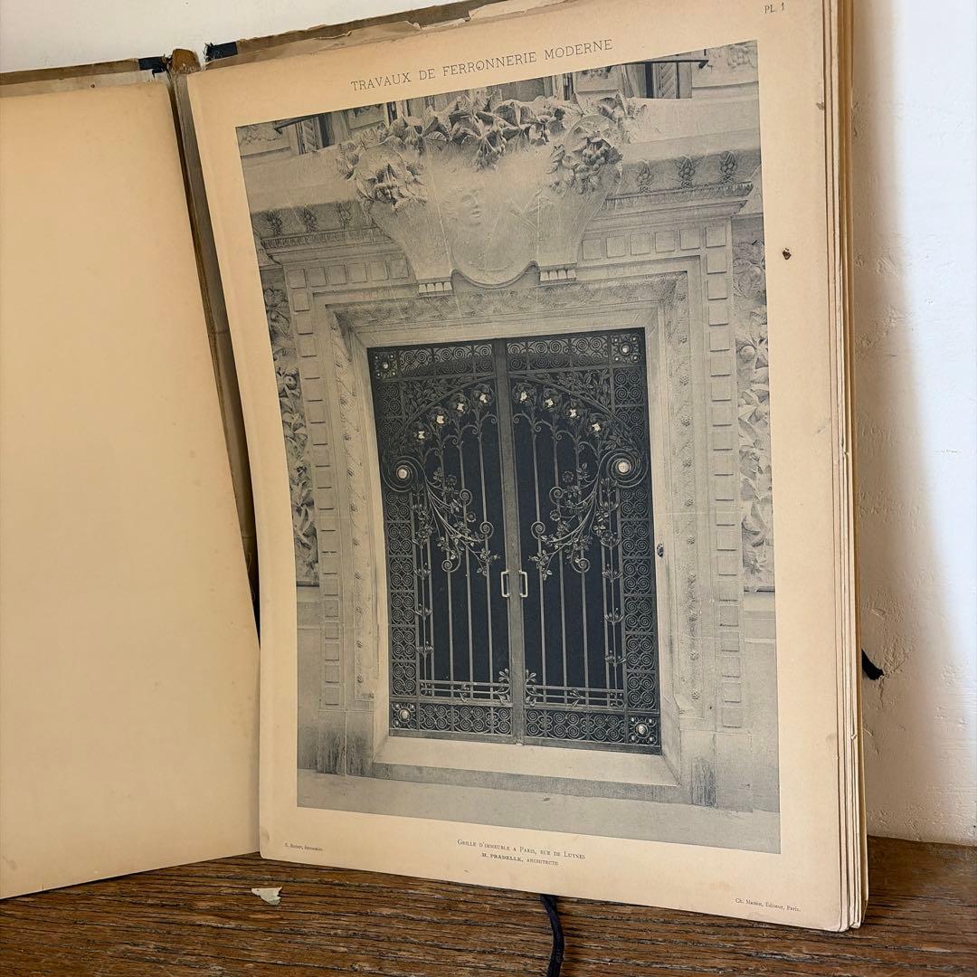 フランスアンティーク　鉄　扉　デザイン　建築　設計　カタログ　古書　希少