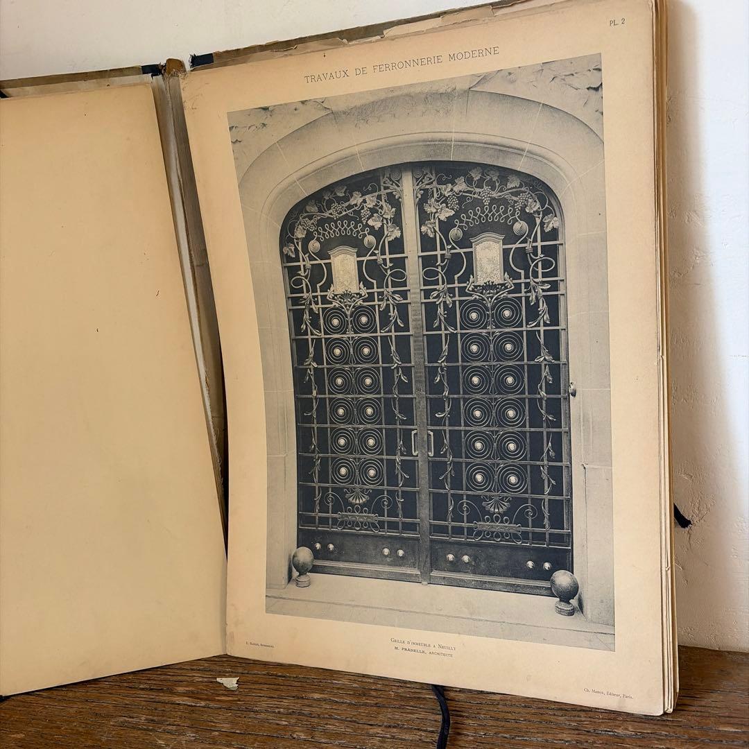 フランスアンティーク　鉄　扉　デザイン　建築　設計　カタログ　古書　希少