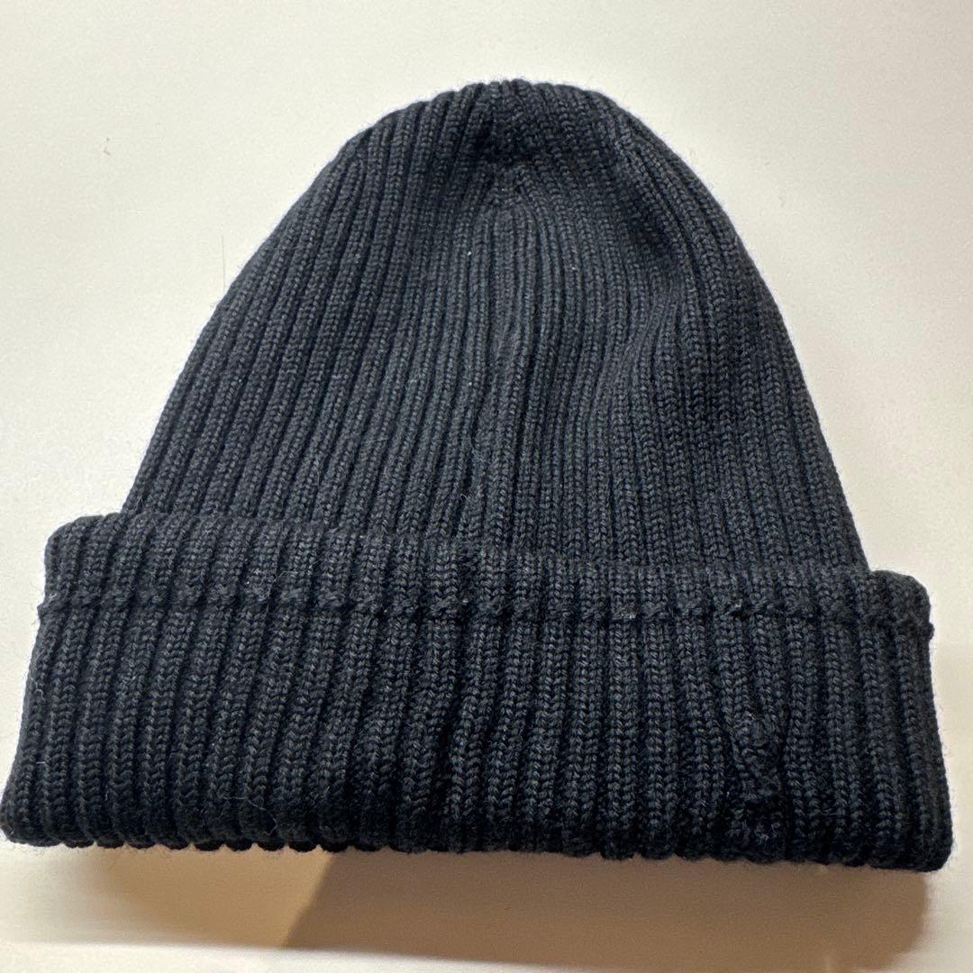 【美品】MONCLER ニット帽 ユニセックス 黒