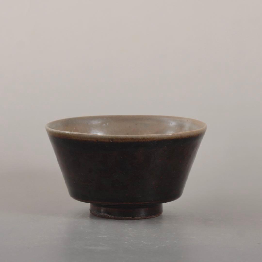 萬古焼？ 外側鉄釉 盃 酒器 ぐい呑み 古道具 アンティーク