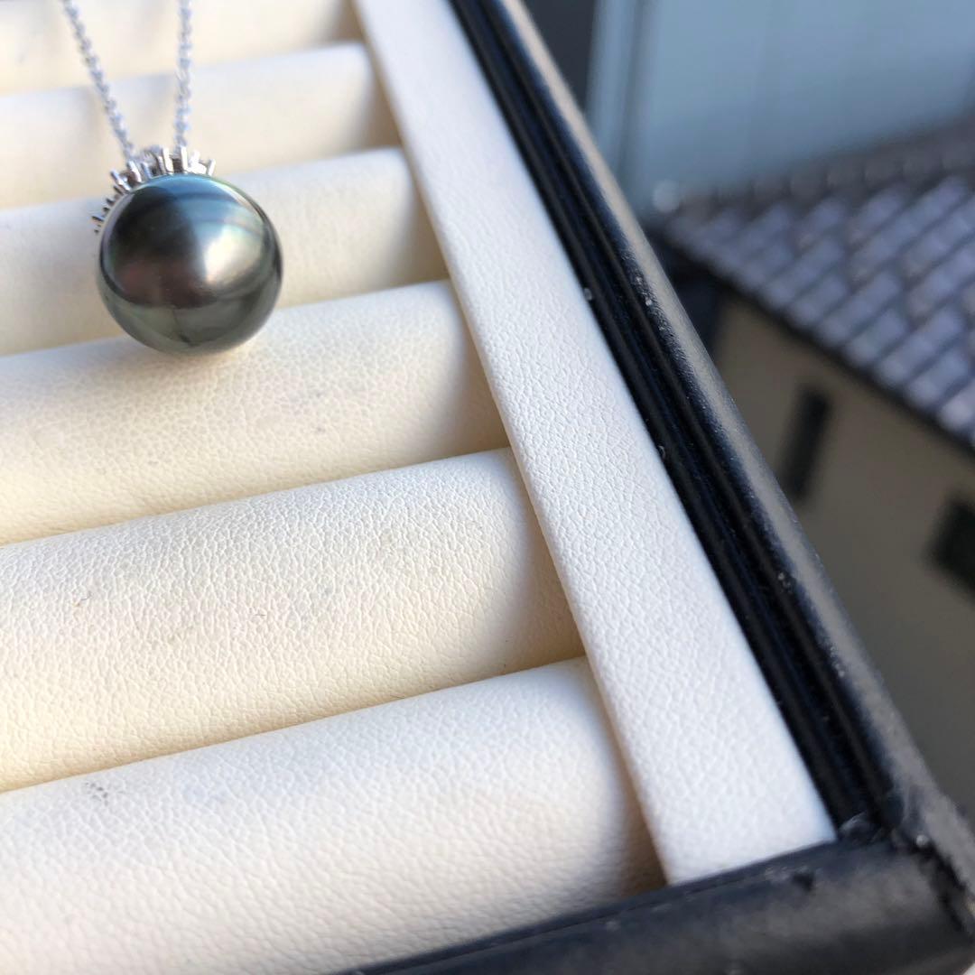 年末感謝価格　特大　黒蝶真珠ネックレス　タヒチ産