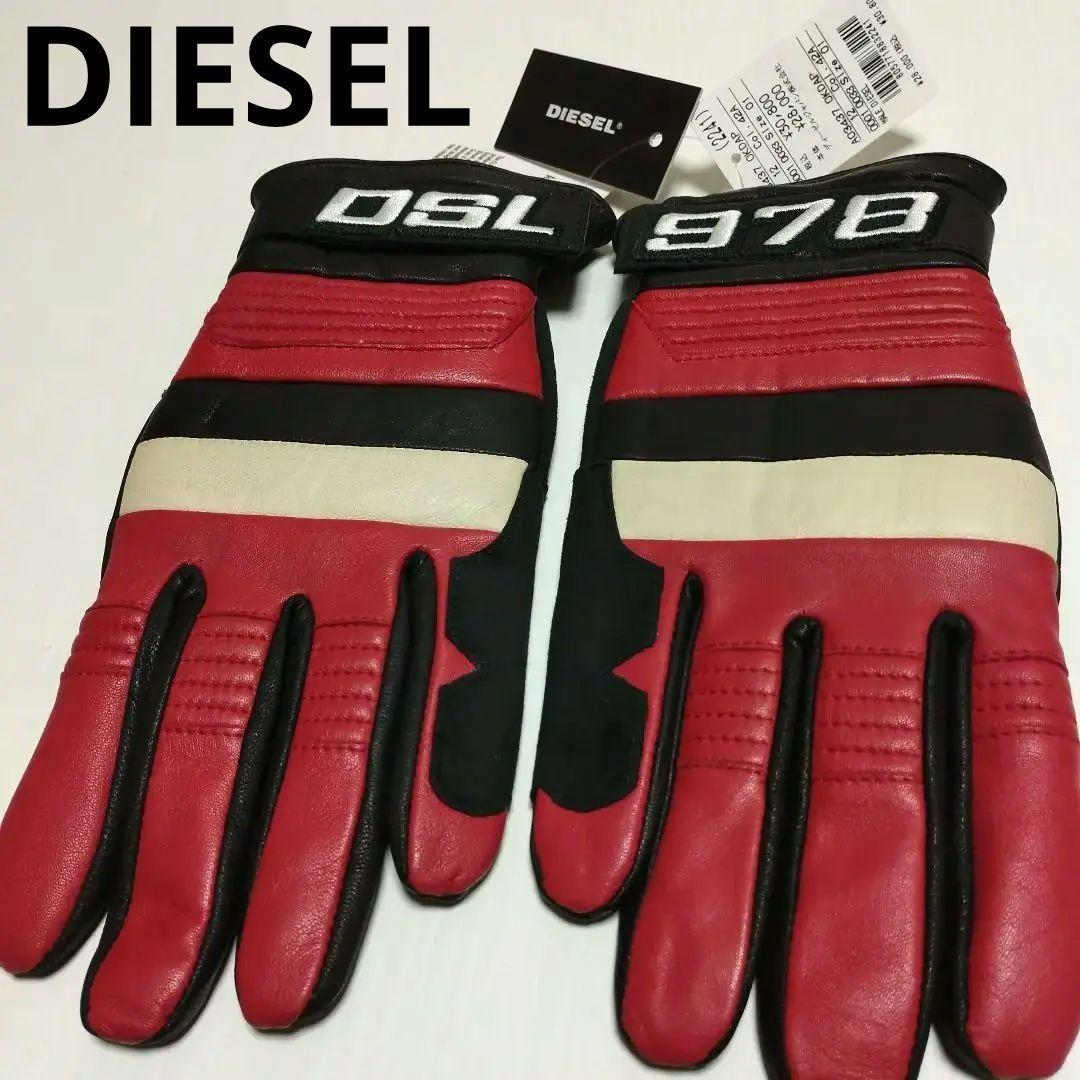 未使用 DIESEL ディーゼル やぎ革 裏地毛100% グローブ 手袋
