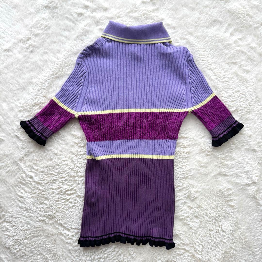 ⭐️フレッドペリー【F】アカネウツノミヤ パープル リブ ポロシャツ 半袖 美品