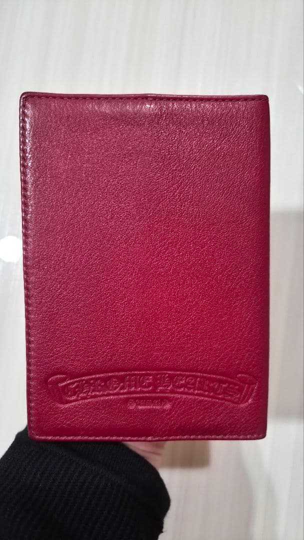 CHROME HEARTS クロムハーツ パスポートケース クロスパッチ レッド