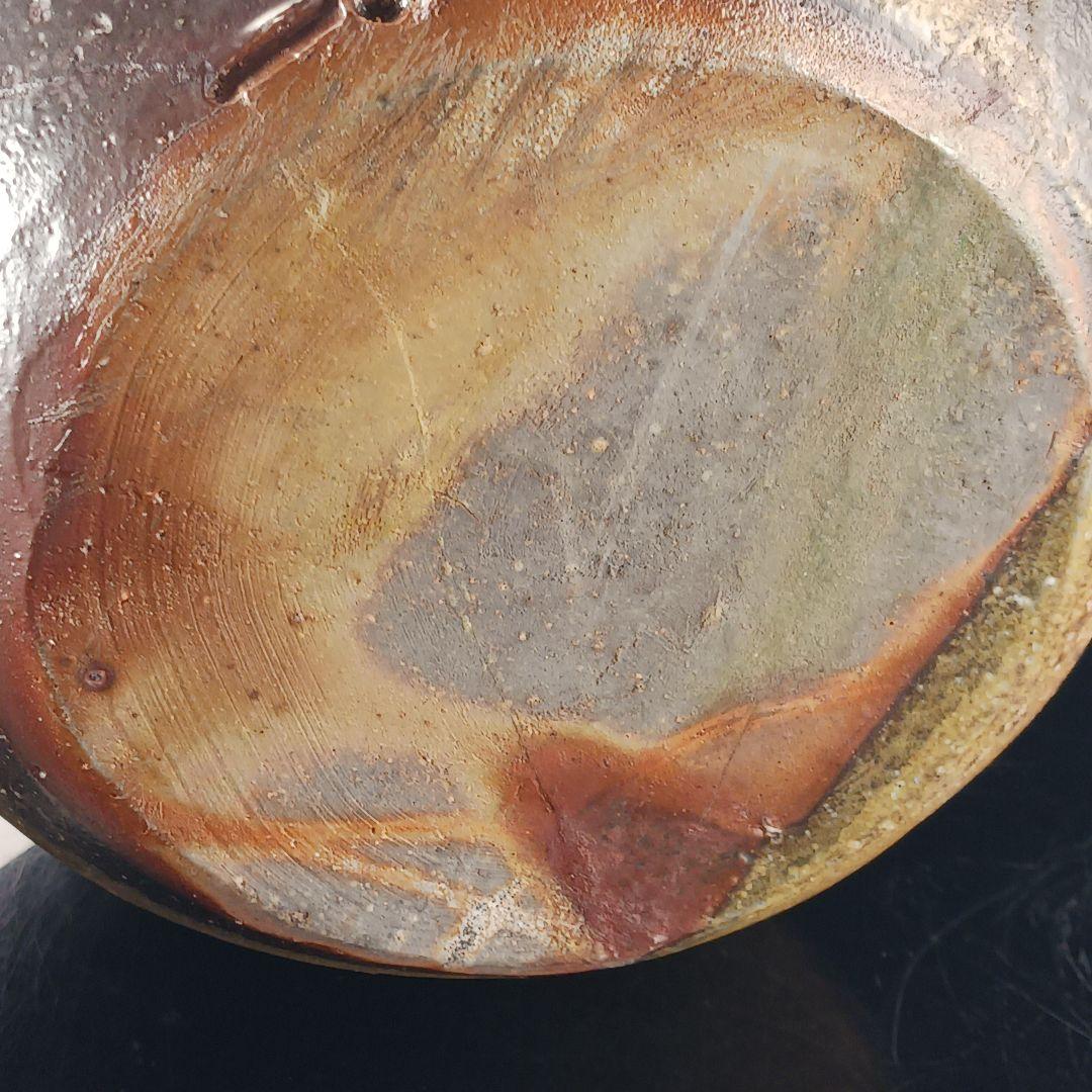 Y317-2 備前焼 最上位作品 人間国宝 藤原啓 本人作 備前大壷 二重共箱