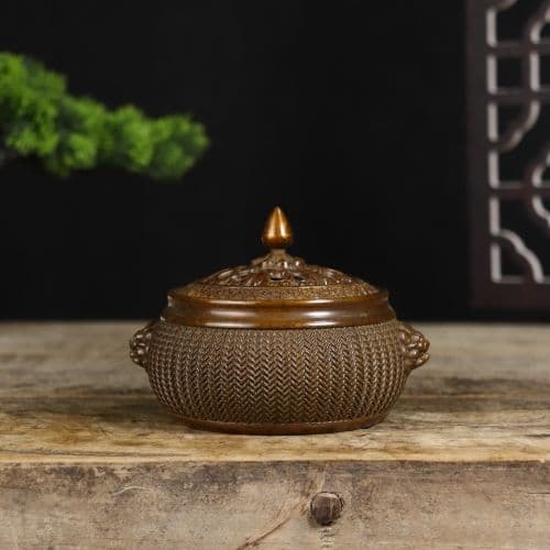 銅器 蘇工 竹編香薫炉 銅香炉 茶道香薫炉 香道具 装飾品 工芸品 置物