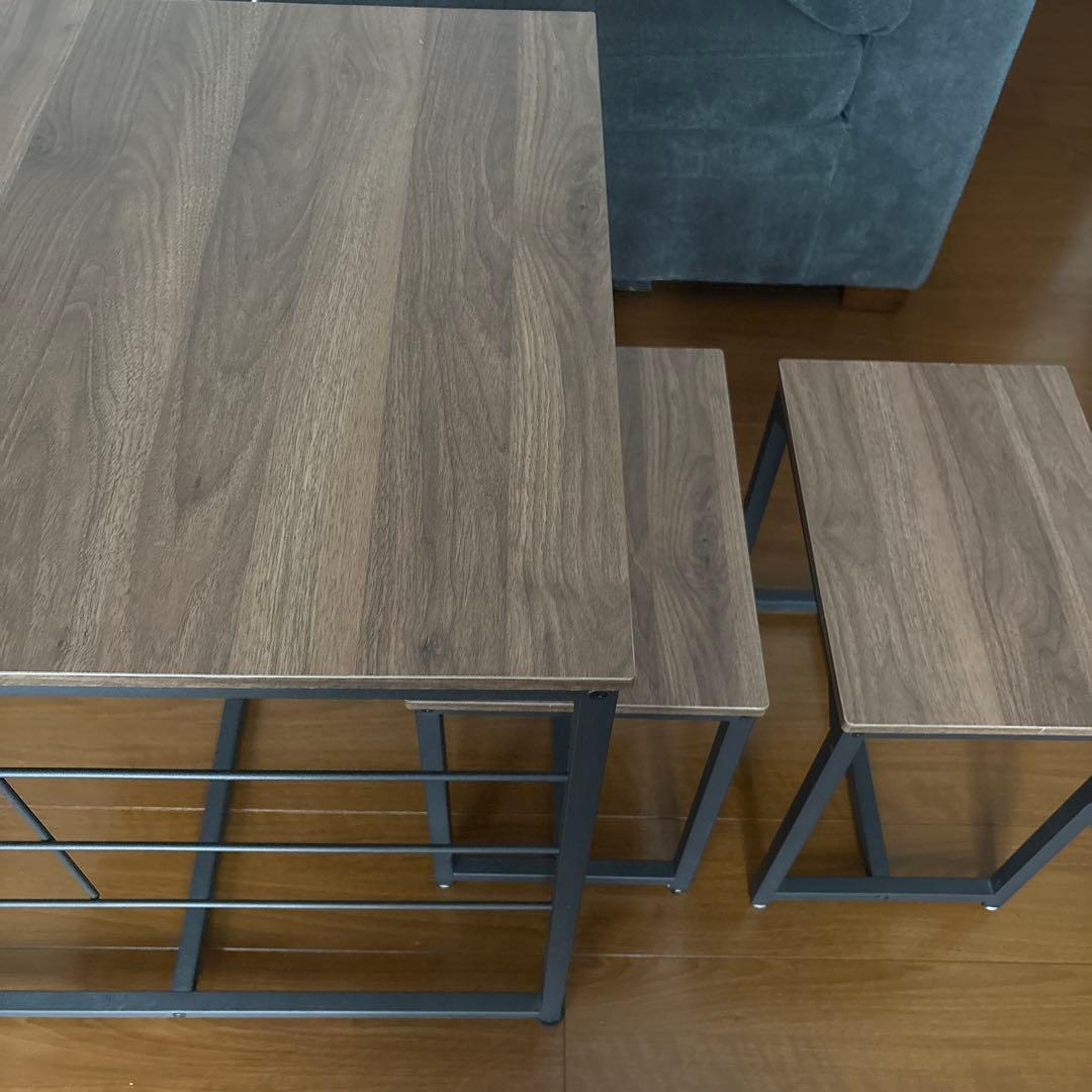 【チャリーン】ニトリ ダイニングテーブルセット ミドルブラウン