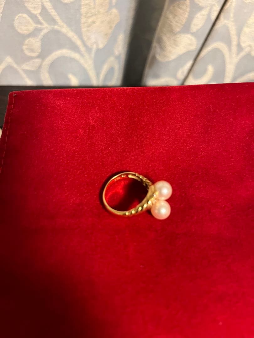 パール　ダイヤ　ゴールドリング