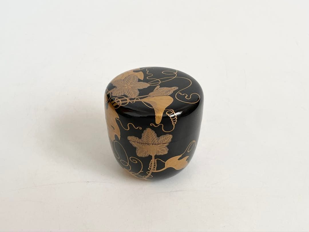 漆芸家　塗師　中谷博峰　夕顔蒔絵　利休棗　棗　茶入　共箱　茶道具