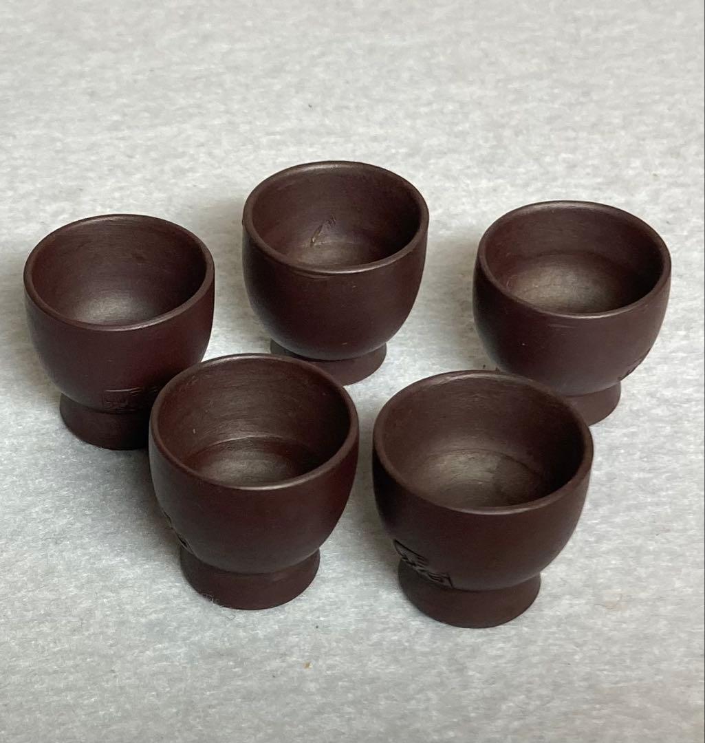 B324h 「萬古焼 茶器」春峰造　共箱　ミニチュア　一揃い　茶道具