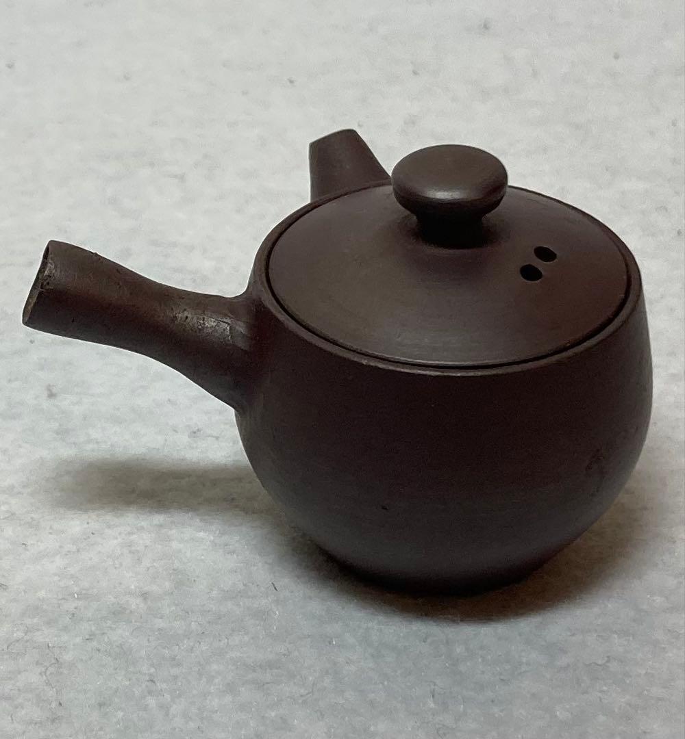 B324h 「萬古焼 茶器」春峰造　共箱　ミニチュア　一揃い　茶道具