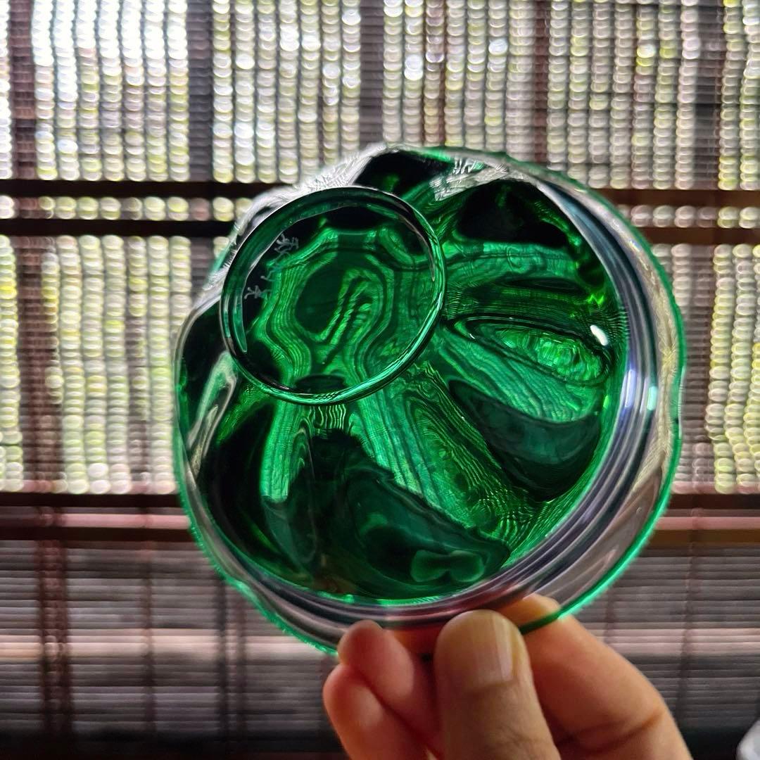 骨董　現代アート　北洋硝子　秋村実　作品　紫千巻　輪花碗　氷コップ　１客