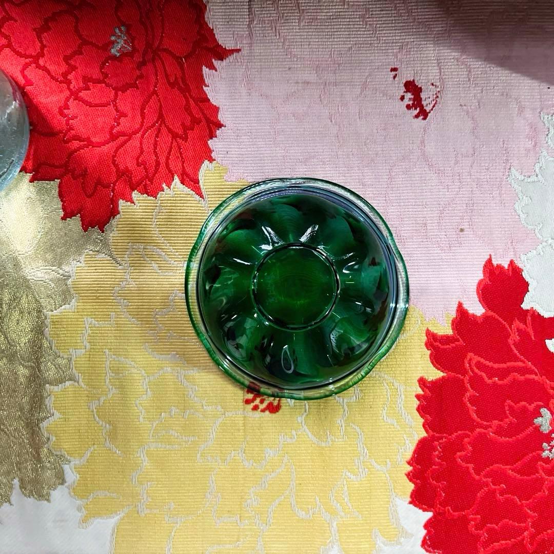 骨董　現代アート　北洋硝子　秋村実　作品　紫千巻　輪花碗　氷コップ　１客